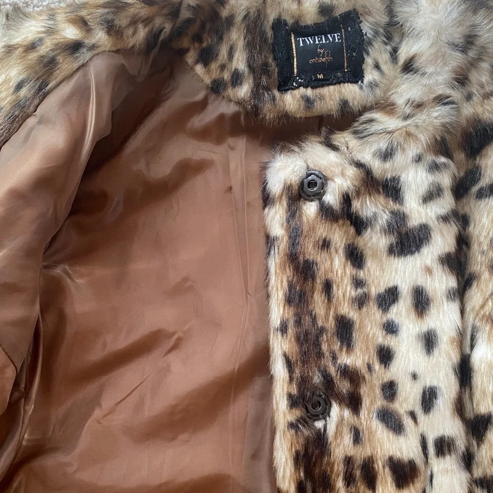 Leopard Print Faux Fur Teddy Jacket - Picture 2 of 3